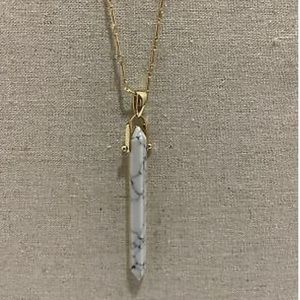 Gold Stone Rebel Pendant Necklace (NWOT)